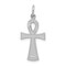 14K White Gold Ankh Cross Pendant Egypt Jewelry 27.4mm x 12.2mm